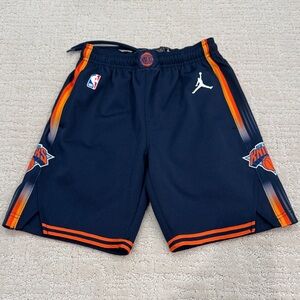 NY Knicks Jordan Navy and Orange Basketball Shorts